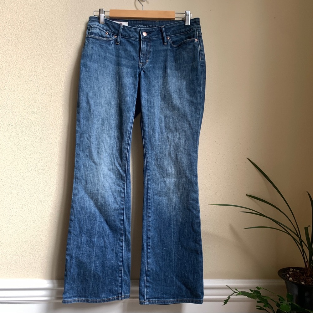 EUC Banana Republic Bootcut Stretch Jeans Low Rise Denim Women’s Petite 4 4P